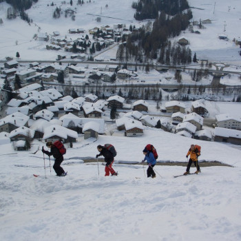 Splügen - San Bernardino leichte Skitouren 5 Tage  mit viel Komfort und Wellness
Geniesser-Skitourenwoche auf gediegene Art: Vom erstklassig bewirteten Hotel Bodenhaus in Splügen mit seiner über die Region hinaus bekannten Küche können wir je nach Wetterlage Gipfel der Alpennord- oder -südseite erklimmen. Die Auswahl ist riesengross.