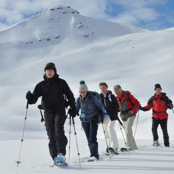 Ab Vermol führt diese einfache und problemlose Schneeschuhtour für Einsteiger und Geniesser im Aufstieg erst durch lichte Wälder bis zur Hochebene und von dort sanft ansteigend in 1100 Höhenmetern zum Gipfel auf 2171 m mit Aussicht über die nahen St. Galler und Bündner Berge. 